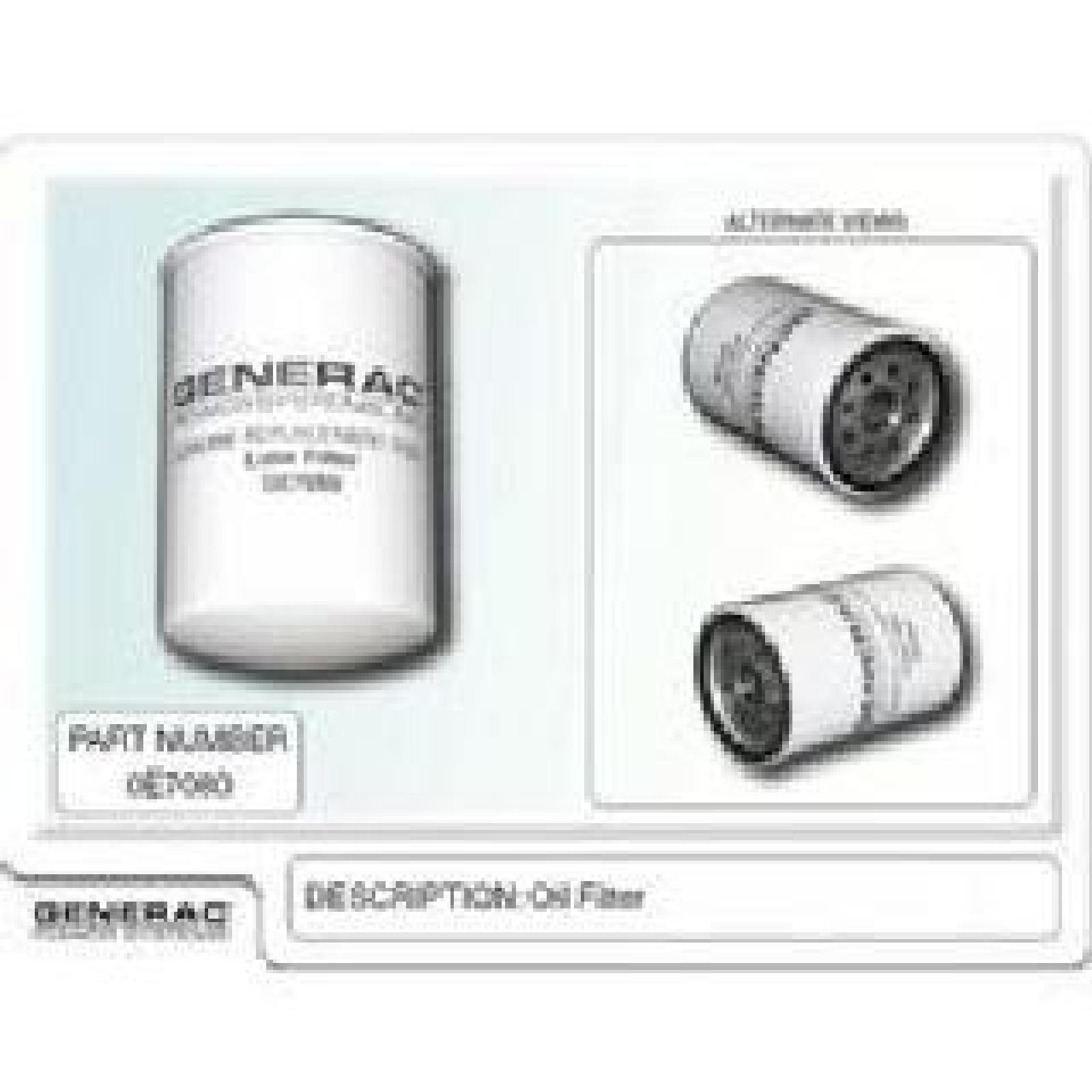 OIL FILTER 1.6 2.5 3.0 4. part# 0E7080 by Generac